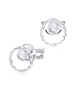 Curly Circle Silver Ear Stud STS-3704